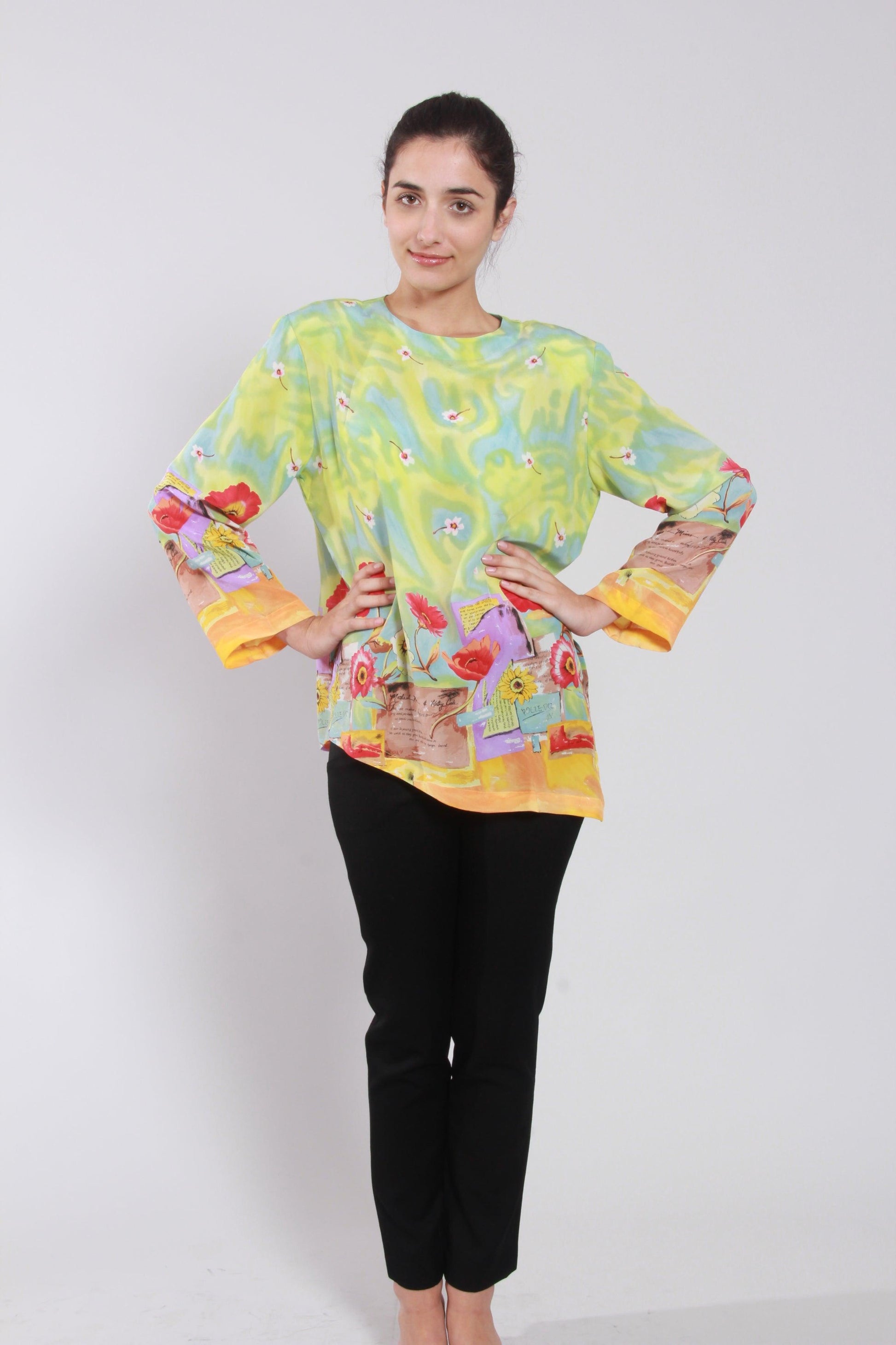 Red Prints Blouses - NineSilk