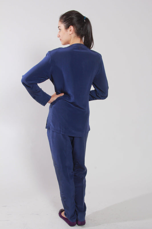 Navy Blouses & Pants Set - NineSilk