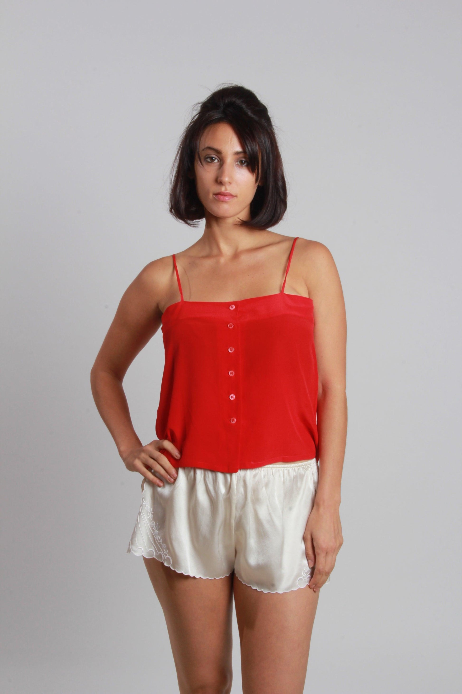 This cute tank top features 100% high-quality silk fabric and comfort cool, the simple and sweet style combined with breezy super touch make it a perfect choice for summer